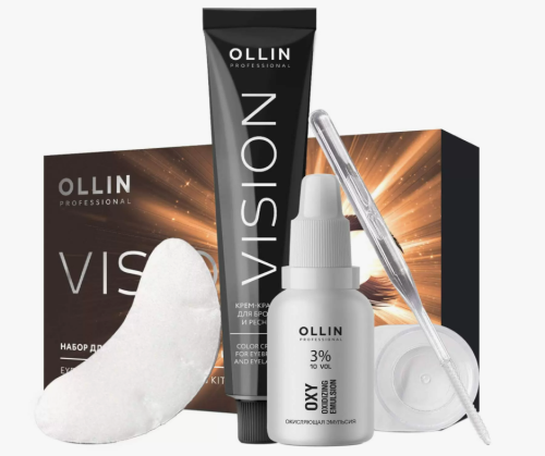 OLLIN Professional VISION Набор для окрашивания бровей и ресниц (коричневый)